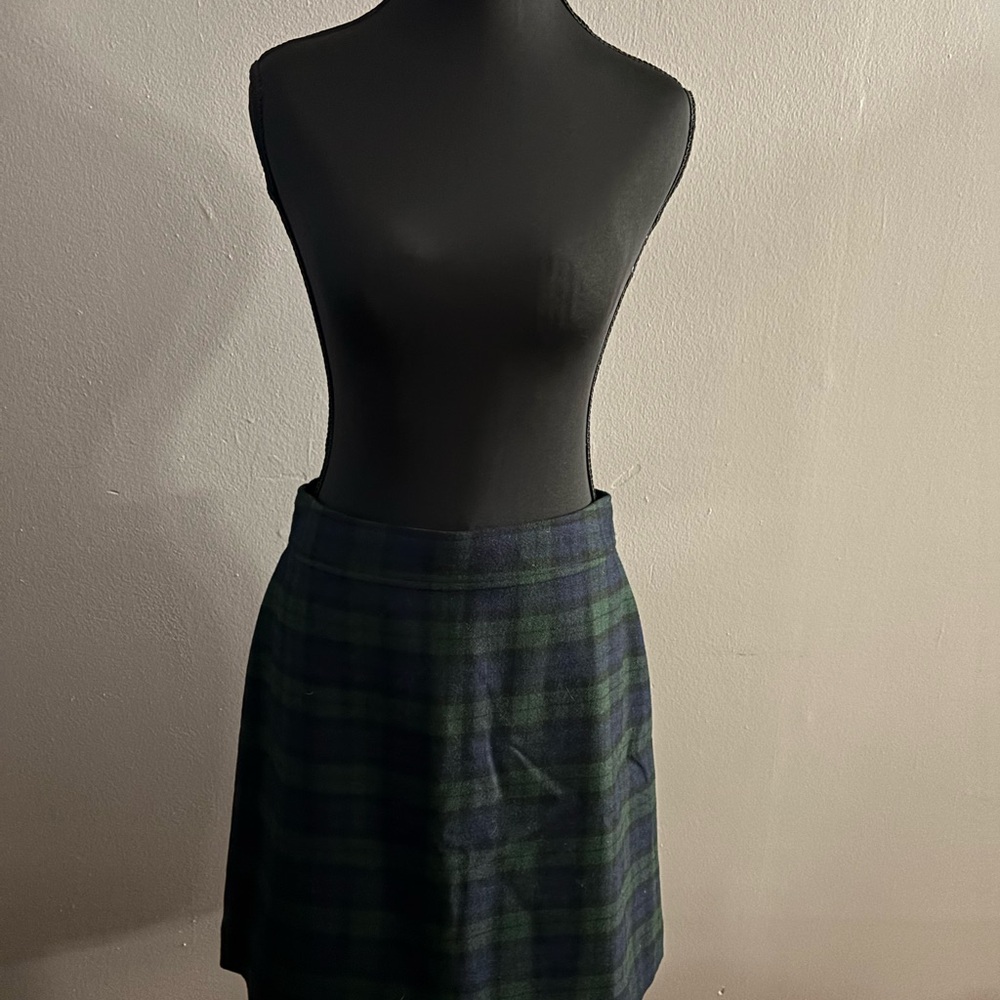 J. Crew Tartan Mini Skirt in Green and Blue Fully Lined New with Tags.